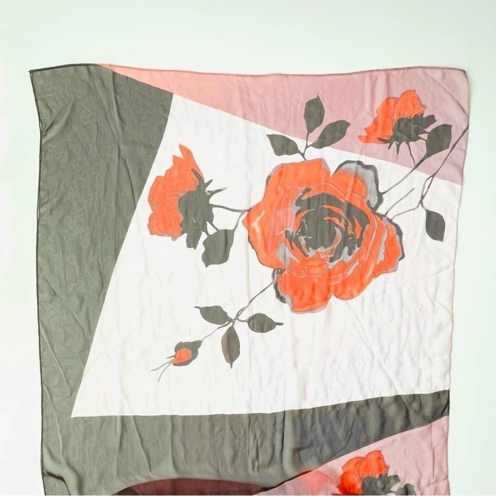 Cynthia Rowley Women's Pink Roses Scarf